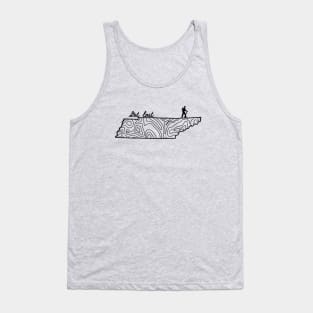 Get Lost Hiking Topographic Art Hike Tennessee State Map Tank Top